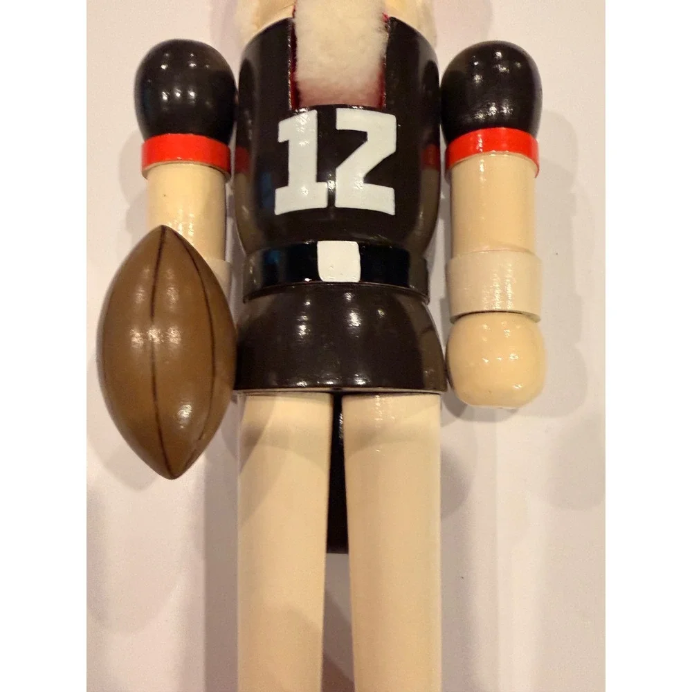 NFL Cleveland Browns Football Player Nutcracker Number 12 Wooden Holiday Decor